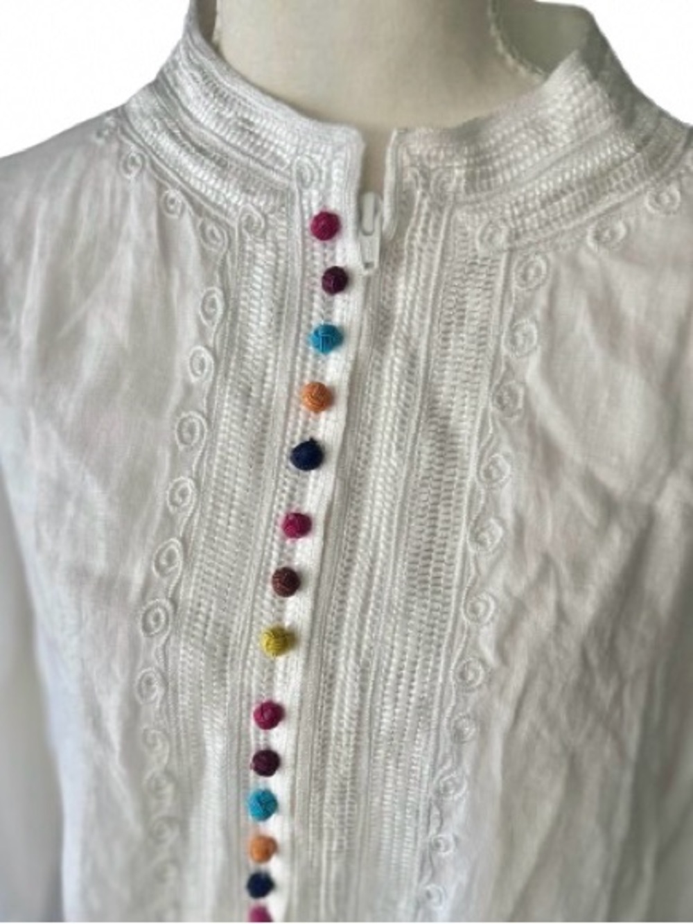 NWT Soft Surroundings Linen multicolored Top Shirt Jacket Resort Designer Beach